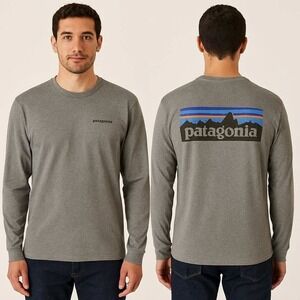 Patagonia Men's Long Sleeve Responsibili-Tee Gray‎ M Outdoor Nature Oriented Eco